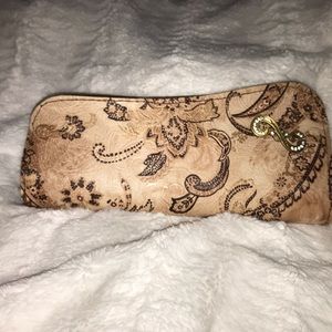 👜👝👛 Paisley patterned clutch tan/brown